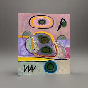 LISTED ARTIST painting ABSTRACT modernist COLLAGE Dr. Benjamin Gross (1922-2006) - Foto 1 di 8