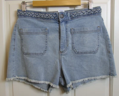 NWOT Lauren Conran High Rise Jean Shorts Women Size 10 Waist 32 Fringe 100-34183 - Image 1 of 4