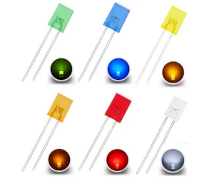 LED Sortiment rechteckig 120 St 20 rot 20 grün 20 gelb 20 blau 20 weiß 20 orange - Bild 1 von 2