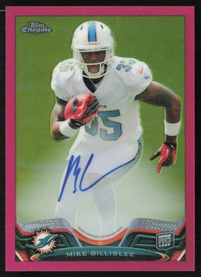 2013 Topps Chrome Auto Pink Refractors /75 Mike Gillislee #146 Rookie Dolphins - Image 1 of 2