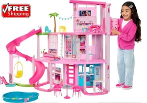 Traumhaus, Pool Party Puppenhaus mit 75+ Teilen und 3-stöckiger Rutsche, Haus spielt - Bild 1 von 7