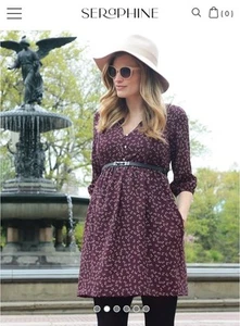 Seraphine Mulberry Woven Maternity Dress Size 16 - Picture 1 of 20