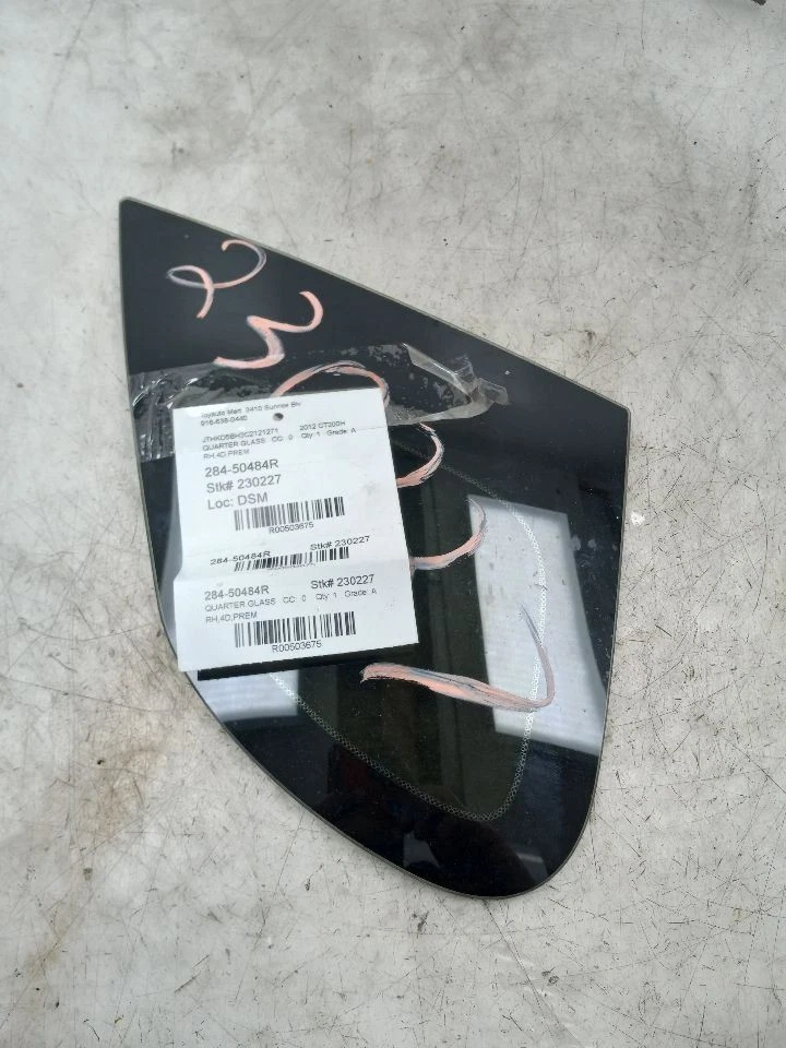 11 12 13 14 15 16 17 LEXUS CT200H PREMIUM PASSENGER RIGHT QUARTER GLASS - Image 1 of 4