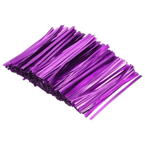 Foil Twist Ties 4.5" Plastic Closure Tie for Bread, Candy Purple 750pcs - Afbeelding 1 van 5