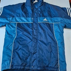 Adidas 2XL 44 46 parka jacket lined warm mens blue - Picture 1 of 12