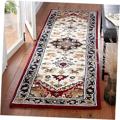  Heritage Collection Runner Rug - 2'3" x 10', Ivory & Red, Handmade  - Image 1 of 4