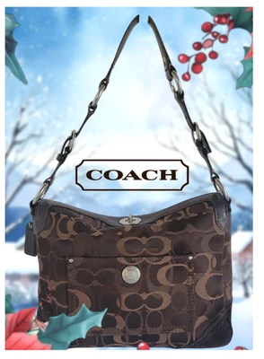 Bolso de hombro Coach marrón Chelsea Sig C y cuero No. G06K-10142 Org $230 Foto 1 de 4