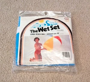 Vintage 1983 The Wet Set Zee Toys 48" Inflatable Jumbo Beach Ball NOS RARE - Picture 1 of 8