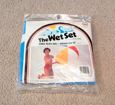 Vintage 1983 The Wet Set Zee Toys 48" Inflatable Jumbo Beach Ball NOS RARE - Image 1 of 4