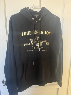 Sudadera con Capucha True Religion Negra Big Log Talla 2xl Para Hombre Hype Foto 1 de 2