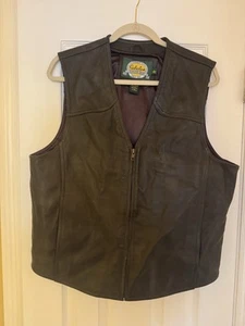 CABELA'S BLACK LEATHER VEST SIZE LARGE - Picture 1 of 1