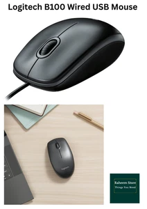 Logitech B100 Wired USB Mouse 3Buttons Optical Tracking Ambidextrous PC/ Mac - Afbeelding 1 van 11