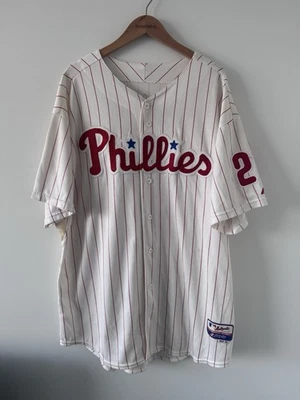 Camiseta deportiva Philadelphia Phillies Chase Utley auténtica local para jugadores talla 56 majestuosa Foto 1 de 4