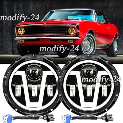 Newest 7"Inch Round Led Headlight Fit Ford Mustang 1965 1966 1067 1968 1969-1973 - Image 1 of 4