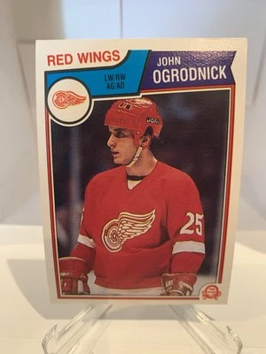 1983-84 O-Pee-Chee JOHN OGRODNICK CARD DETROIT RED WINGS OPC #128 - Image 1 of 2