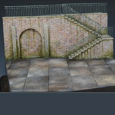 Kits de modelos de construcción de madera hechos a mano 1/35 ruinas casa diorama escena sin pintar Foto 1 de 4