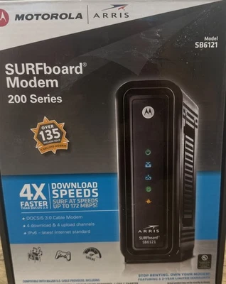 MOTOROLA ARRIS SURFboard Modem 200 Series Model SB6121. BRAND NEW, SEALED - Image 1 of 4