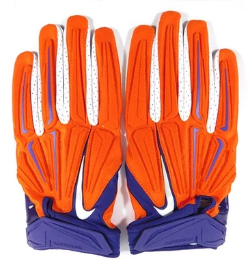 Clemson Tigers  Issued Nike Superbad 3 Orange/Orchid Size 4XL Gloves PGF404 150 - Image 1 of 4