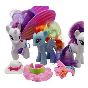 My Little Pony Rare G4 Rarity Glimmer Wings Butterfly 2011 Rainbow Dash Clothes 