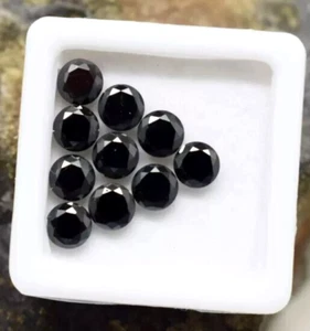 Natural Black Diamond 10 pieces 6x4 mm Round Shape Loose Certified Gemstone - Picture 1 of 8