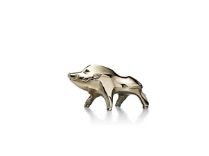 BACCARAT CRYSTAL 2019 ZODIAQUE BOAR GOLD #2812401 BRAND NIB FRENCH - Picture 1 of 5