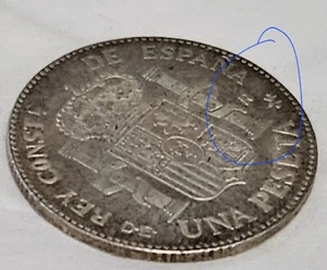 MONEDA 1 PESETA 1882 DISEÑADOR GREGORIO SELLAN VARIEDAD 1882-R - Imagen 1 de 2