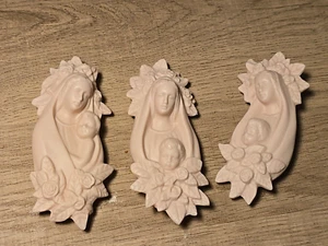 Madonna and Child Porcelain Ornament Beautiful Detail set of 3, Religious - Picture 1 of 10