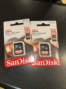 Carte mémoire SD SDHC SanDisk Ultra 32 Go - SDSDUNR-032G-GN3IN Lot de 2 - Photo 1 sur 4