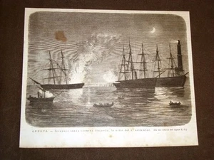Genova 1 settembre 1876 Incendio della nave Goletta Simpatia - Bild 1 von 1