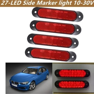 4x 27-LED rot Auto Seitenmarkierungsleuchte Heckanhänger Heckbremse Blinkleampe - Zdjęcie 1 z 15