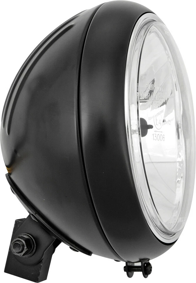 Faro de disco duro 7" ranurado 12v 60/55w H4 montaje inferior 86-04 Harley FL negro Foto 1 de 1