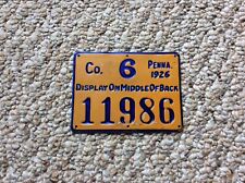 Nice 1926 Pennsylvania Hunting License #6 (Berks Co.)
