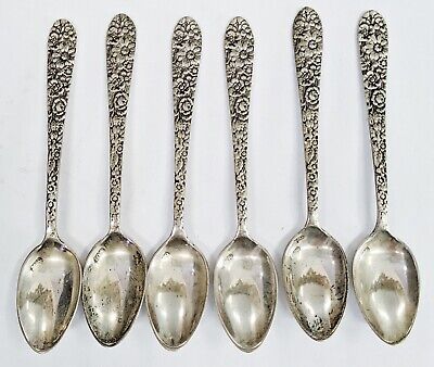 Antique SET Of SIX 19th C American / Continental .900 SILVER Demitasse SPOONS • 31$