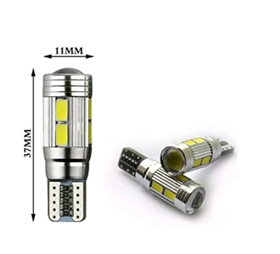 4 PZ LED T10 10 SMD 5630 Lampade Canbus no error BIANCO Luci Posizione  lente  - Immagine 1 di 1