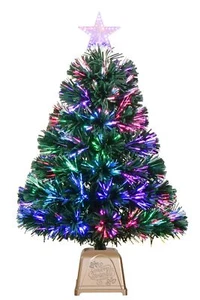 24inch Green Fiber Optic Christmas TreePre-Lit Artificial Mini Christmas Tree... - Picture 1 of 6