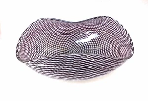 LARGE MURANO VENETIAN LATTICINO FILIGRANA ART GLASS BOWL VASE - Picture 1 of 7