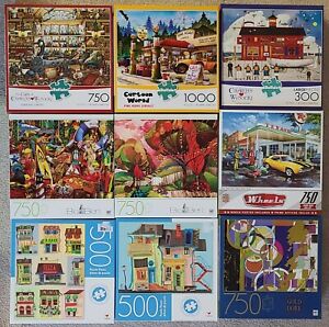 Puzzle Lot 9x CEACO Buffalo Big Ben MB Used Clean/Pet Smoke Free