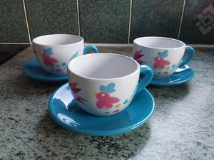 Price & Kensington Patchwork chickens Set Of 3 Cups And Saucers - Picture 1 of 10