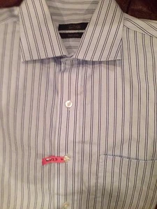 Tasso Elba Mens 16 1/2 Large 34-25 Striped Long Sleeve Button Down Shirt - Picture 1 of 4