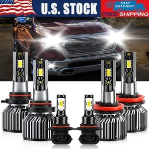 LED Headlights 6500K White kit Head Lamps Fog Bulbs For Dodge Ram 1500 2009-2010 - Picture 1 of 12