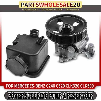 2x Bomba de dirección asistida con depósito para Mercedes-Benz C240 C320 CLK320 CLK55 AMG Foto 1 de 4