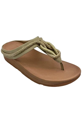 Sandalias FitFlop para mujer Fino cristal cadena puntera cuña beige Foto 1 de 3