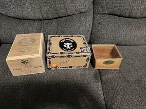 wooden cigar box lot of 3 - Picture 1 of 4