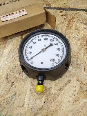 US Gauge 200# 200 PSI 4.5" Bottom-mount Pressure Process Gauge 1/4" NPT - NEW - Image 1 of 3