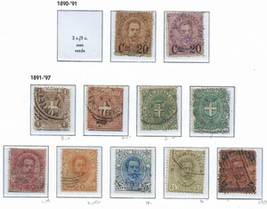 1890-97 Italy Set+ - Sc# 65-72 - Mostly 2 Sets - Used - Some Flaws -READ - Picture 1 of 3