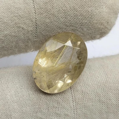 Oval Shape Natural Golden Rutile 8.50 Ct Faceted Gemstone For Jewelry Making - Image 1 of 4