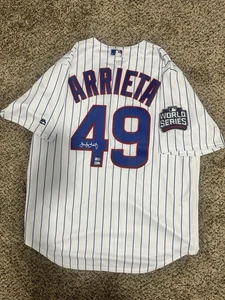 Jake Arrieta Autographed 2016 World Series Majestic Authentic Jersey - Picture 1 of 5