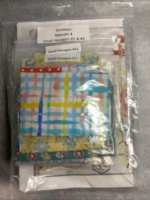 Smitten Quilt Pattern Month 4 Small Hexagon #1 & # 2 NEW - Image 1 of 2