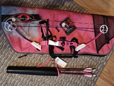 Mini arco juvenil rosa Mathews Genesis modelo de tiro con arco derecho # 12075, estuche/flechas Foto 1 de 4
