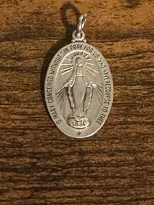Medalla milagrosa católica de plata de ley #154 - Imagen 1 de 2